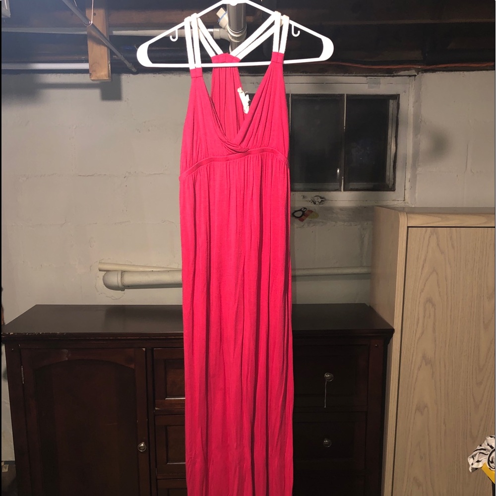 Pink summer maxi dress